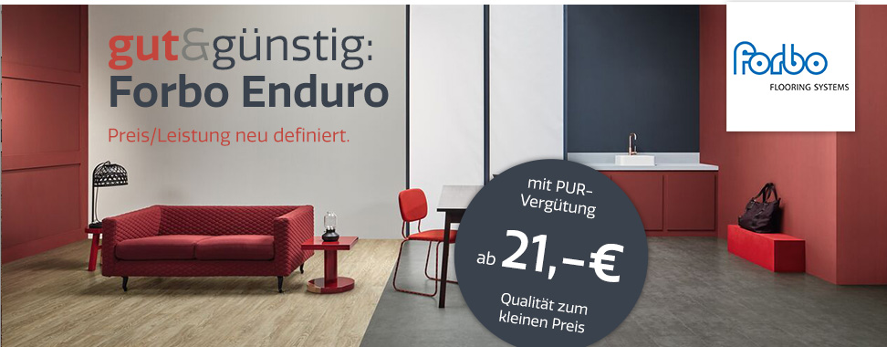 Gut und günstig: Forbo Enduro 0.3 Dryback Klebevinyl ab 21,00€